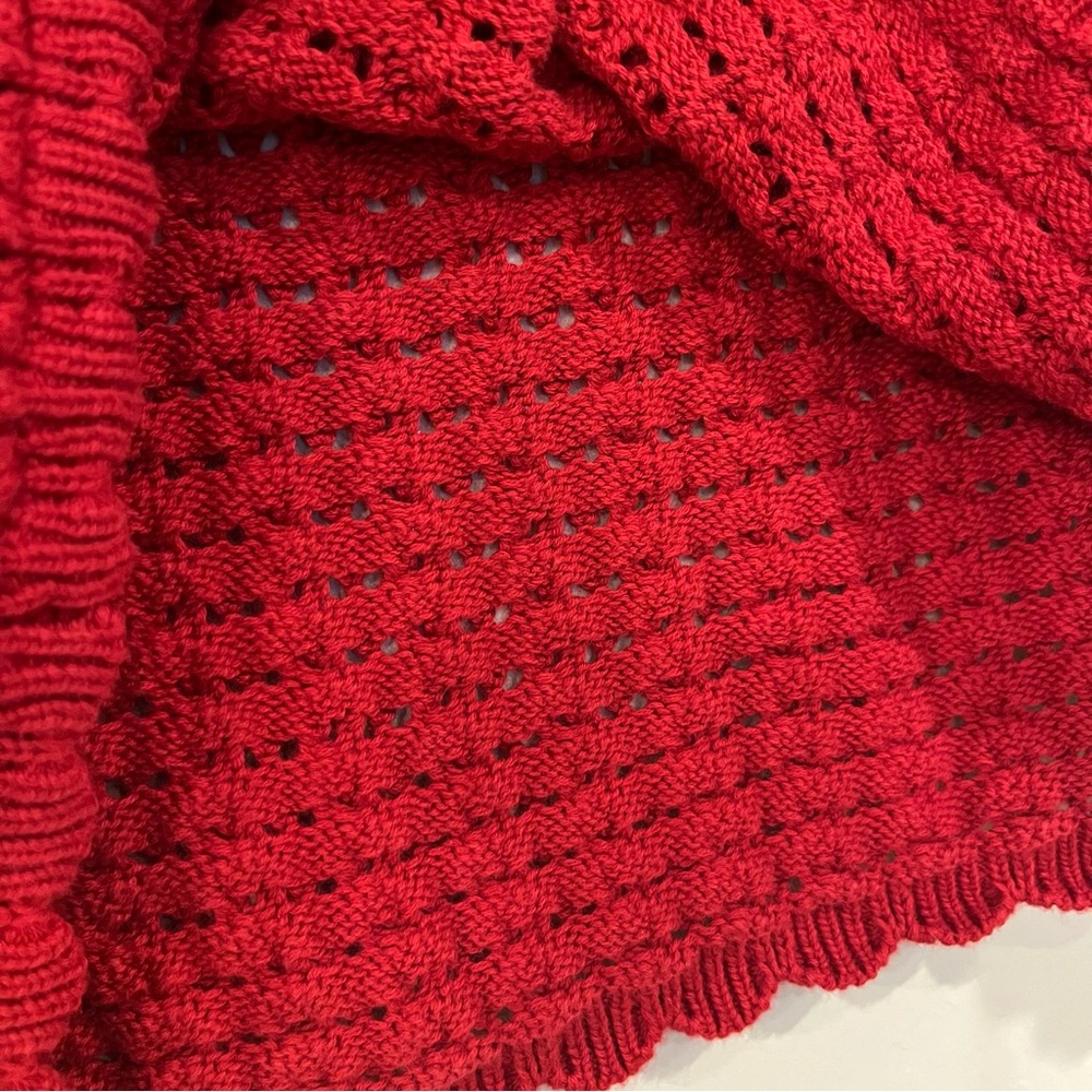Another Love Red Crochet Blouse Size M - Picture 4 of 11